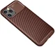 Apple iPhone 12 Pro Max Hoesje Siliconen Carbon Back Cover Bruin afbeelding 2