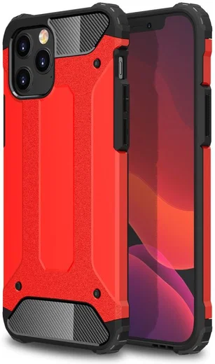 Apple iPhone 12 Pro Max Hoesje Shockproof Hybride Backcover Rood afbeelding 1