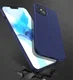 Apple iPhone 12 / 12 Pro Hoesje Twill Slim Textuur Back Cover Blauw afbeelding 5