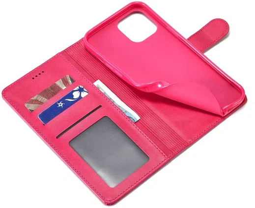 LC.IMEEKE Apple iPhone 12 Mini Hoesje Portemonnee Book Case Rood afbeelding 8