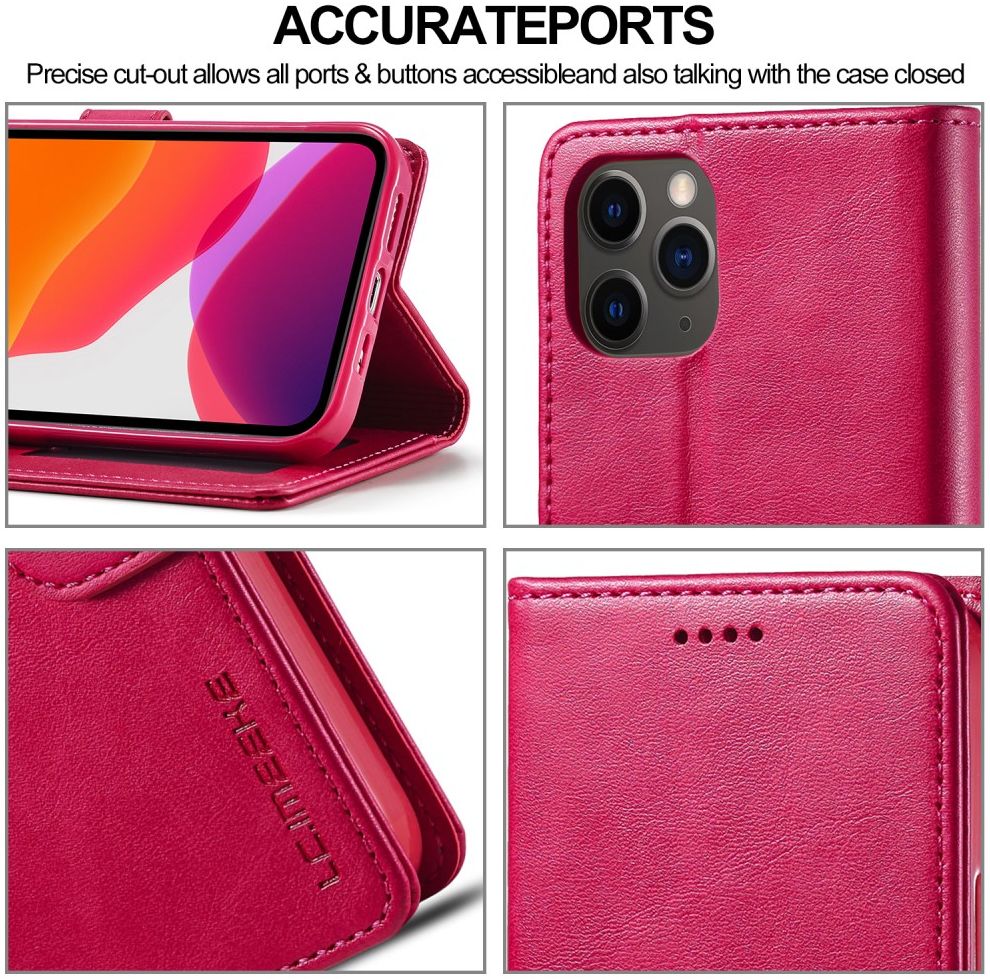 LC.IMEEKE Apple iPhone 12 Mini Hoesje Portemonnee Book Case Rood afbeelding 9