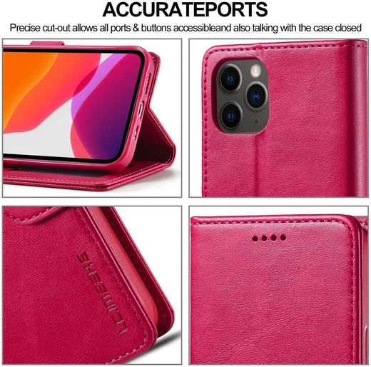 LC.IMEEKE Apple iPhone 12 Mini Hoesje Portemonnee Book Case Rood afbeelding 9