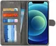 LC.IMEEKE Apple iPhone 12 Mini Hoesje Portemonnee Book Case Grijs afbeelding 1