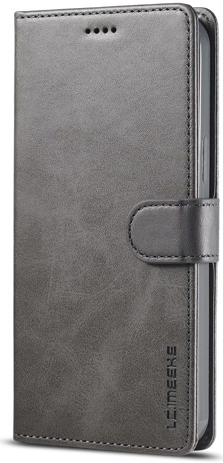 LC.IMEEKE Apple iPhone 12 Mini Hoesje Portemonnee Book Case Grijs afbeelding 5
