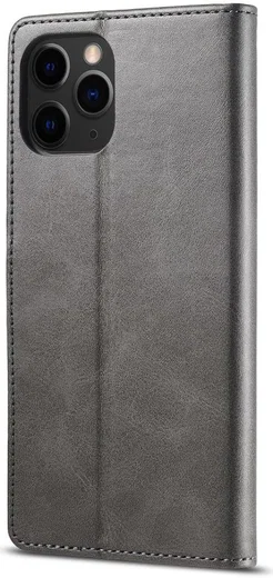 LC.IMEEKE Apple iPhone 12 Mini Hoesje Portemonnee Book Case Grijs afbeelding 2