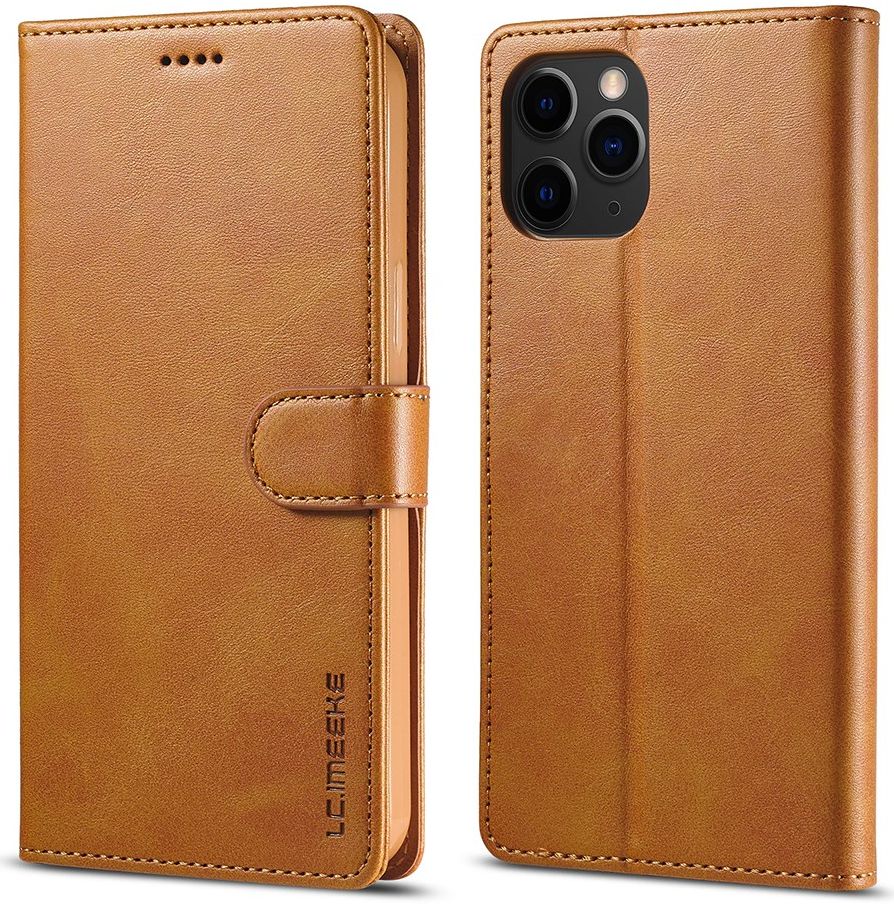 LC.IMEEKE Apple iPhone 12 Mini Hoesje Portemonnee Book Case Bruin afbeelding 4