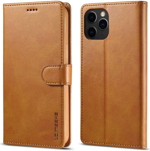 LC.IMEEKE Apple iPhone 12 Mini Hoesje Portemonnee Book Case Bruin afbeelding 4