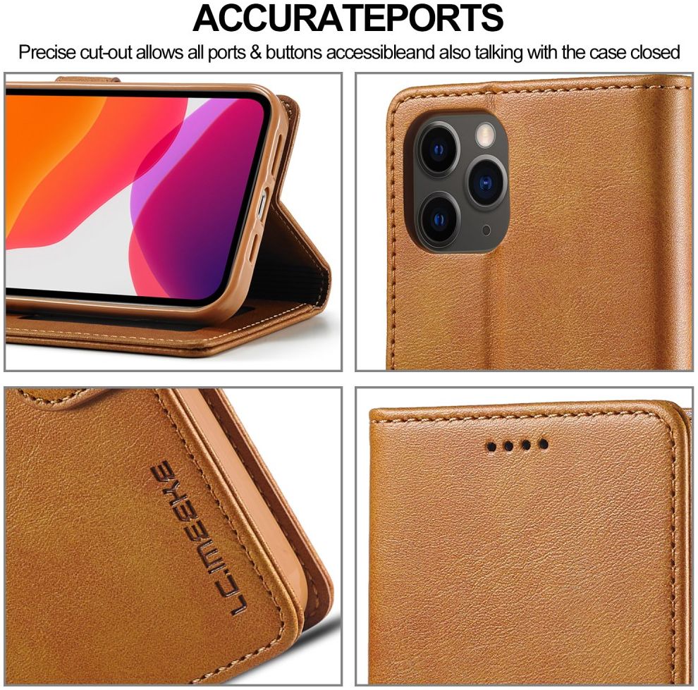 LC.IMEEKE Apple iPhone 12 Mini Hoesje Portemonnee Book Case Bruin afbeelding 11
