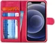 LC.IMEEKE Apple iPhone 12 / 12 Pro Hoesje Portemonnee Book Case Rood afbeelding 1