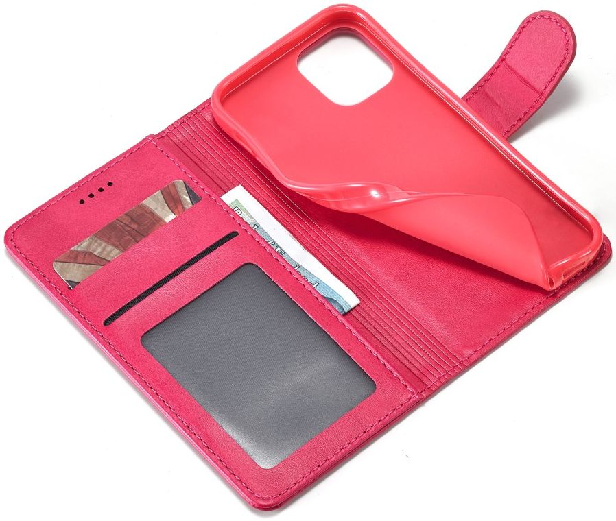 LC.IMEEKE Apple iPhone 12 / 12 Pro Hoesje Portemonnee Book Case Rood afbeelding 6