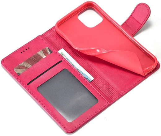 LC.IMEEKE Apple iPhone 12 / 12 Pro Hoesje Portemonnee Book Case Rood afbeelding 6
