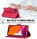 LC.IMEEKE Apple iPhone 12 / 12 Pro Hoesje Portemonnee Book Case Rood afbeelding 13