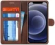 LC.IMEEKE Apple iPhone 12 / 12 Pro Hoesje Portemonnee Book Case Coffee afbeelding 1