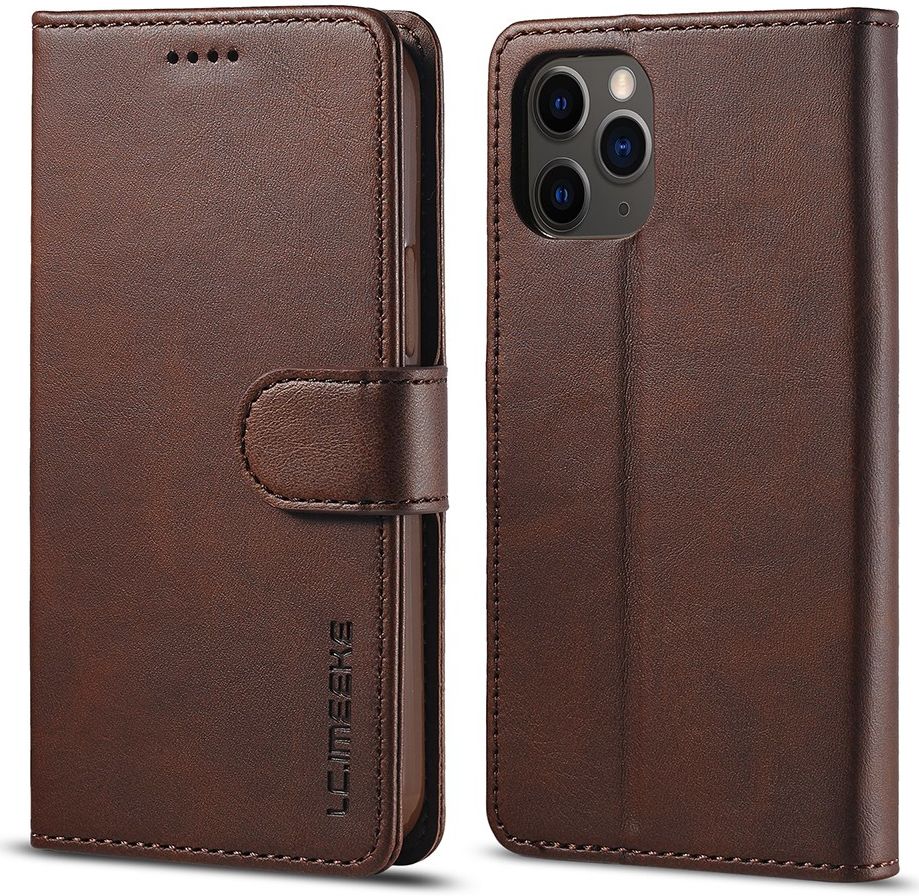 LC.IMEEKE Apple iPhone 12 / 12 Pro Hoesje Portemonnee Book Case Coffee afbeelding 9