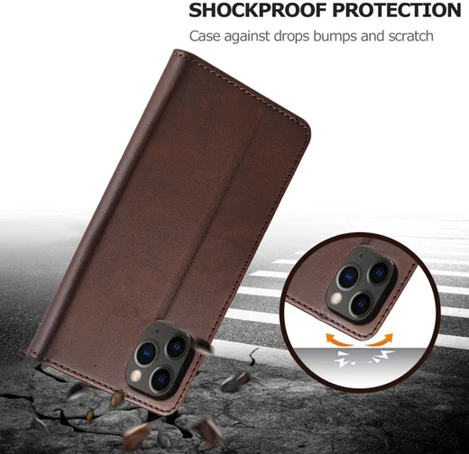 LC.IMEEKE Apple iPhone 12 / 12 Pro Hoesje Portemonnee Book Case Coffee afbeelding 10