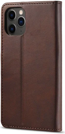 LC.IMEEKE Apple iPhone 12 / 12 Pro Hoesje Portemonnee Book Case Coffee afbeelding 2