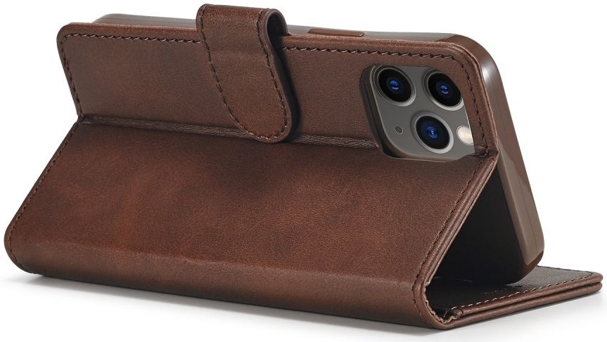 LC.IMEEKE Apple iPhone 12 / 12 Pro Hoesje Portemonnee Book Case Coffee afbeelding 7