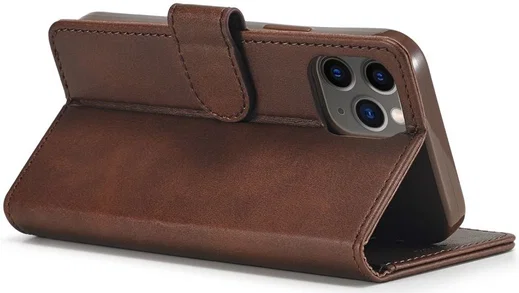 LC.IMEEKE Apple iPhone 12 / 12 Pro Hoesje Portemonnee Book Case Coffee afbeelding 7