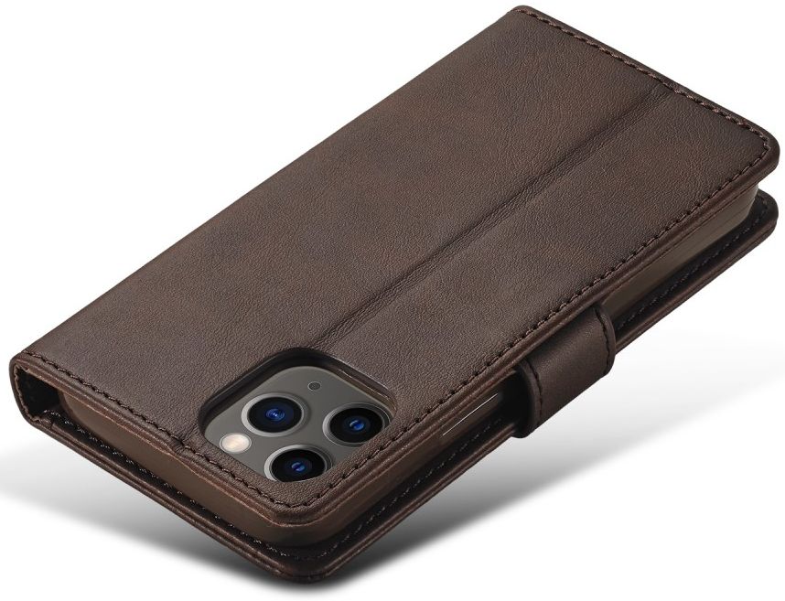 LC.IMEEKE Apple iPhone 12 / 12 Pro Hoesje Portemonnee Book Case Coffee afbeelding 8