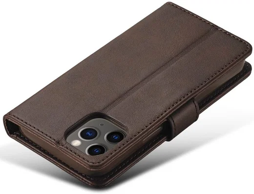 LC.IMEEKE Apple iPhone 12 / 12 Pro Hoesje Portemonnee Book Case Coffee afbeelding 8