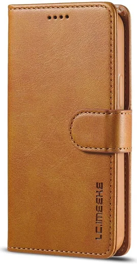LC.IMEEKE Apple iPhone 12 / 12 Pro Hoesje Portemonnee Book Case Bruin afbeelding 2
