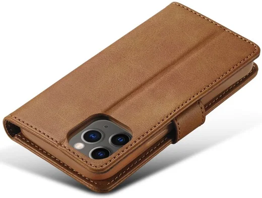 LC.IMEEKE Apple iPhone 12 / 12 Pro Hoesje Portemonnee Book Case Bruin afbeelding 7