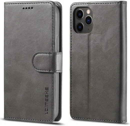 LC.IMEEKE Apple iPhone 12 Pro Max Hoesje Portemonnee Book Case Grijs afbeelding 4