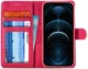 LC.IMEEKE Apple iPhone 12 Pro Max Hoesje Portemonnee Book Case Rood afbeelding 1