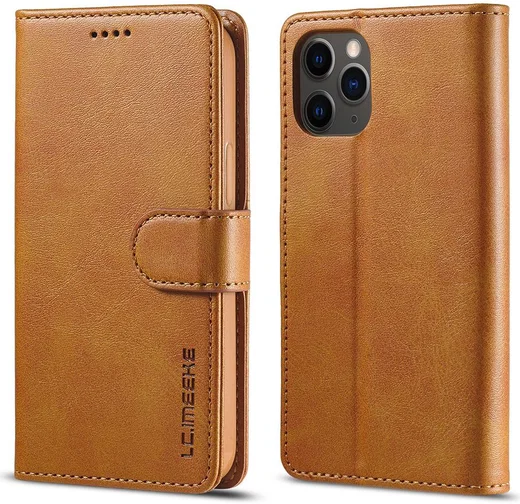 LC.IMEEKE Apple iPhone 12 Pro Max Hoesje Portemonnee Book Case Bruin afbeelding 4