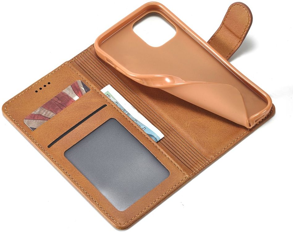 LC.IMEEKE Apple iPhone 12 Pro Max Hoesje Portemonnee Book Case Bruin afbeelding 8