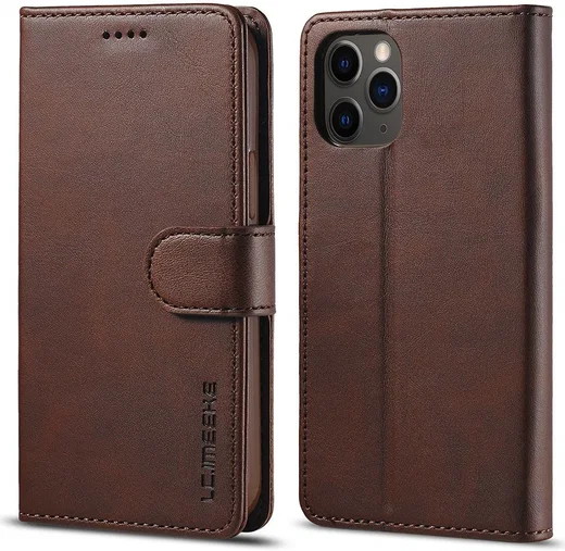 LC.IMEEKE Apple iPhone 12 Pro Max Hoesje Portemonnee Book Case Coffee afbeelding 4