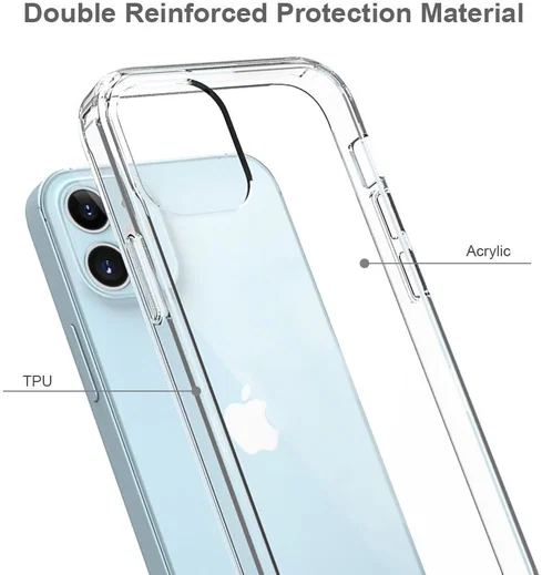 Apple iPhone 12 Mini Hoesje Hybride Armor Back Cover Transparant afbeelding 2
