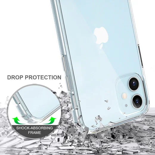 Apple iPhone 12 Mini Hoesje Hybride Armor Back Cover Transparant afbeelding 5