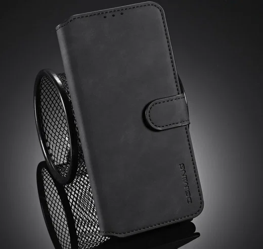 DG Ming Apple iPhone 12 Mini Hoesje Retro Wallet Book Case Zwart afbeelding 8
