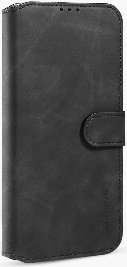 DG Ming Apple iPhone 12 Mini Hoesje Retro Wallet Book Case Zwart afbeelding 3