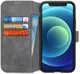 DG Ming Apple iPhone 12 Mini Hoesje Retro Wallet Book Case Grijs afbeelding 1