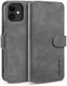 DG Ming Apple iPhone 12 Mini Hoesje Retro Wallet Book Case Grijs afbeelding 2