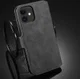 DG Ming Apple iPhone 12 Mini Hoesje Retro Wallet Book Case Grijs afbeelding 9