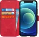 DG Ming Apple iPhone 12 Mini Hoesje Retro Wallet Book Case Rood afbeelding 1