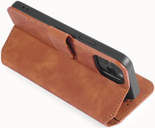 DG Ming Apple iPhone 12 / 12 Pro Hoesje Retro Wallet Book Case Bruin afbeelding 7