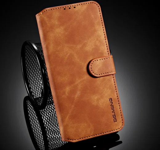 DG Ming Apple iPhone 12 / 12 Pro Hoesje Retro Wallet Book Case Bruin afbeelding 8