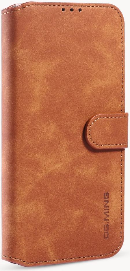 DG Ming Apple iPhone 12 / 12 Pro Hoesje Retro Wallet Book Case Bruin afbeelding 3