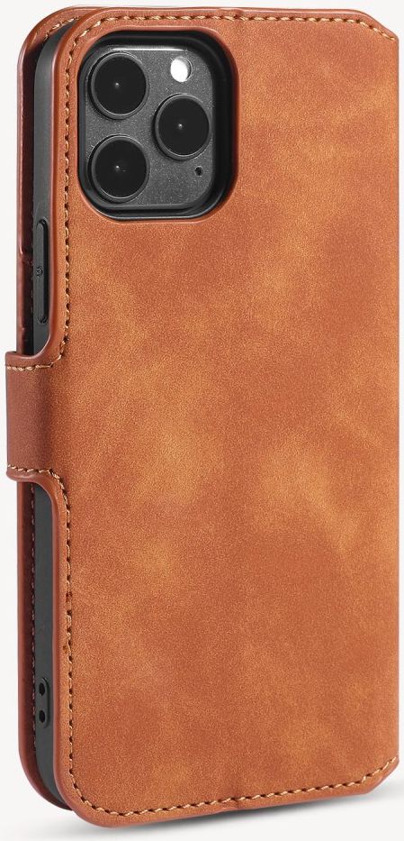 DG Ming Apple iPhone 12 / 12 Pro Hoesje Retro Wallet Book Case Bruin afbeelding 4