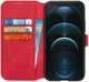 DG Ming Apple iPhone 12 Pro Max Hoesje Retro Wallet Book Case Rood afbeelding 1