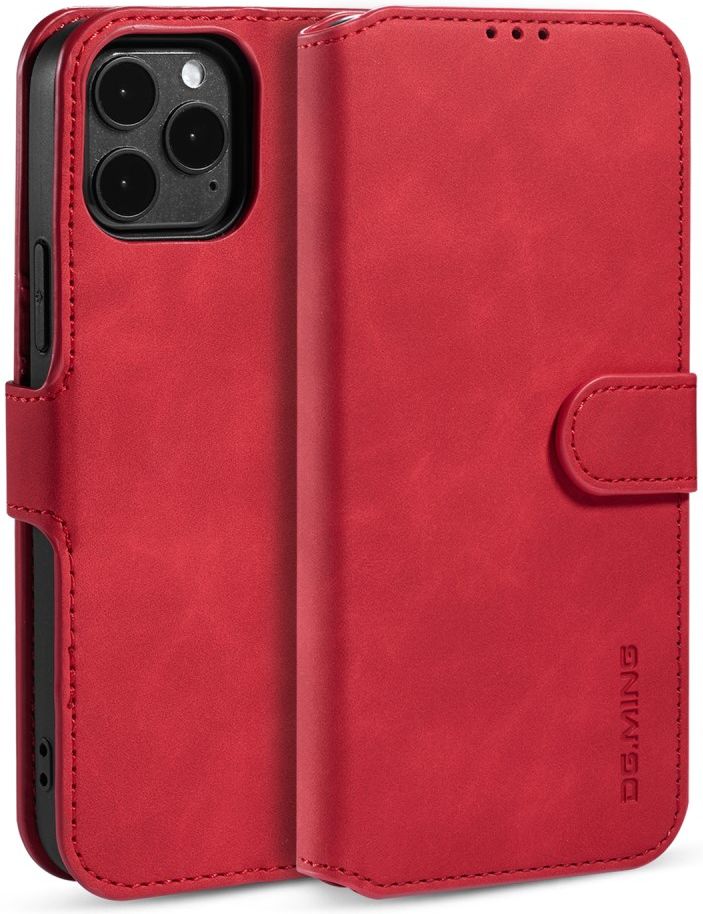 DG Ming Apple iPhone 12 Pro Max Hoesje Retro Wallet Book Case Rood afbeelding 2
