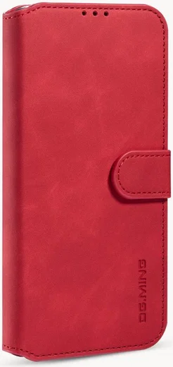 DG Ming Apple iPhone 12 Pro Max Hoesje Retro Wallet Book Case Rood afbeelding 3