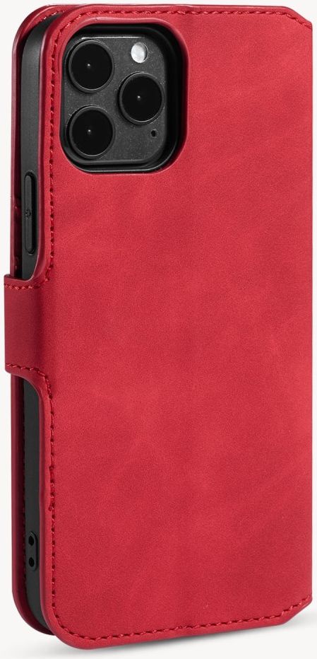 DG Ming Apple iPhone 12 Pro Max Hoesje Retro Wallet Book Case Rood afbeelding 4