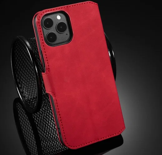 DG Ming Apple iPhone 12 Pro Max Hoesje Retro Wallet Book Case Rood afbeelding 9