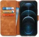 DG Ming Apple iPhone 12 Pro Max Hoesje Retro Wallet Book Case Bruin afbeelding 1