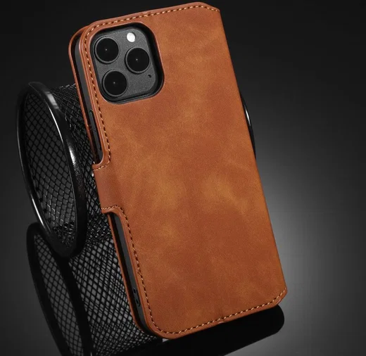 DG Ming Apple iPhone 12 Pro Max Hoesje Retro Wallet Book Case Bruin afbeelding 14